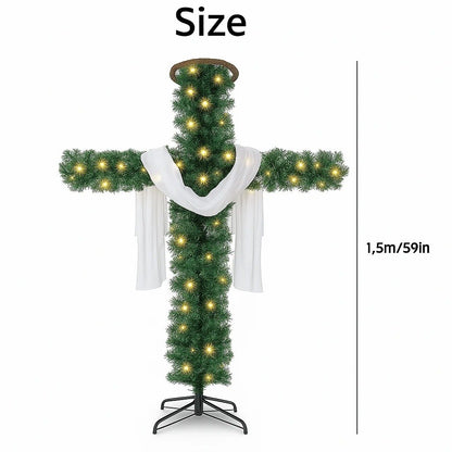 🎄Handmade Illuminated Christmas Cross✝️ – A Symbol of Light & Hope