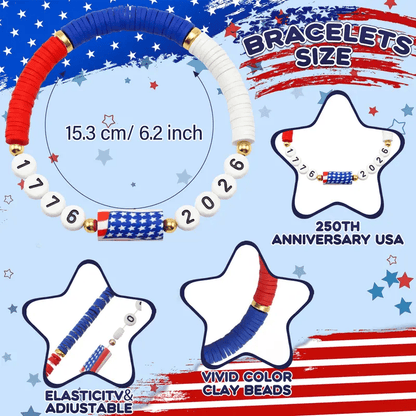 USA 250th Anniversary Flag Bracelet