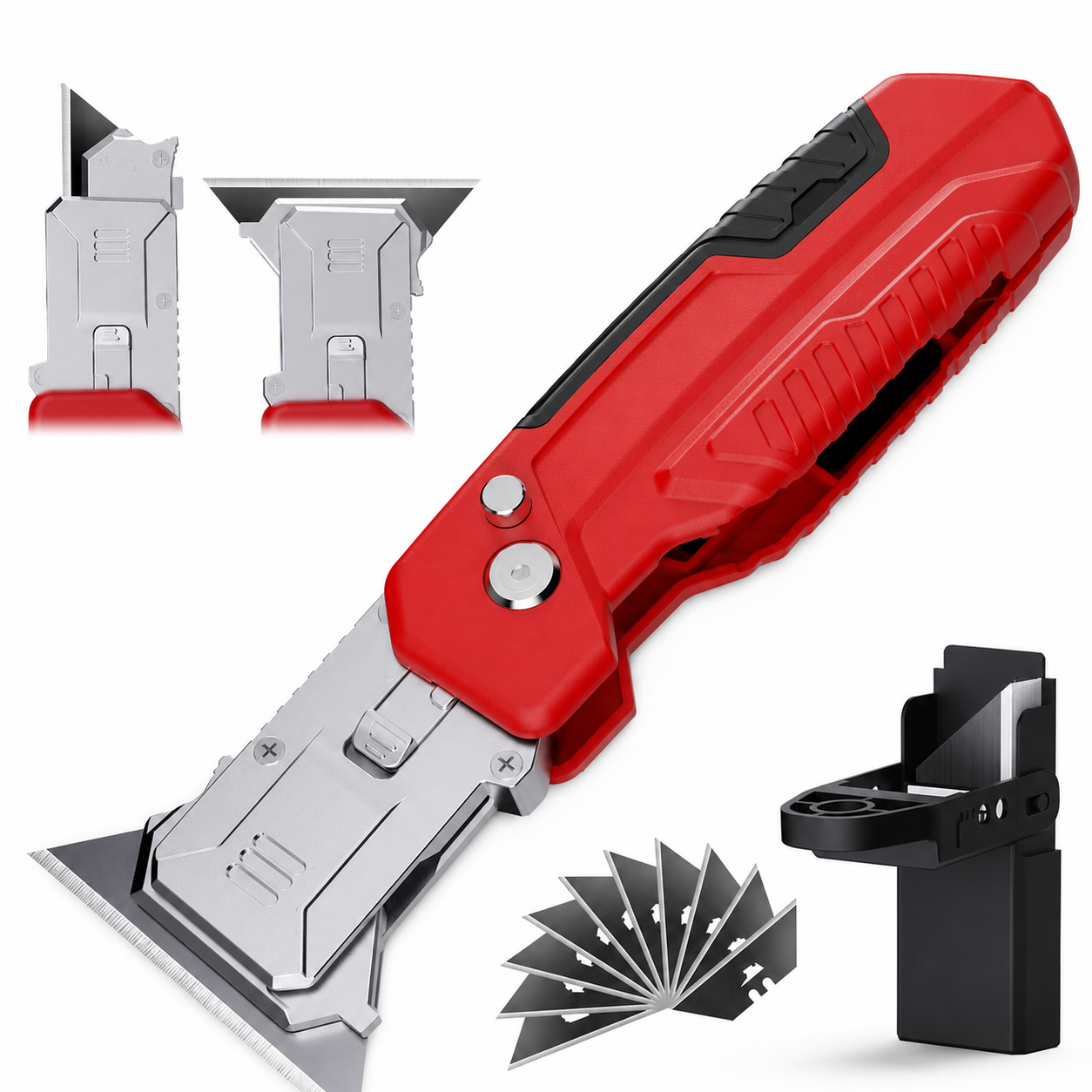 📢📢49% OFF !! ⏰ 2-in-1 Foldable Utility Knife & Scraper – Portable Razor Blade, Multi-Surface Cleaning ✨