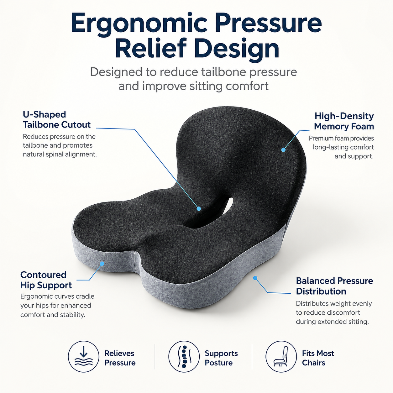 Sitting All Day? This Cushion Helps Relieve Back & Tailbone Pressure Instantly