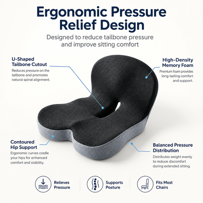 Sitting All Day? This Cushion Helps Relieve Back & Tailbone Pressure Instantly
