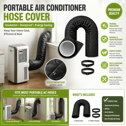 🌀Portable Air Conditioner Hose Cover – Insulated & dust-proof – Reduces condensation, easy to install – fits most hoses, keeps your space cooler ❄️✨