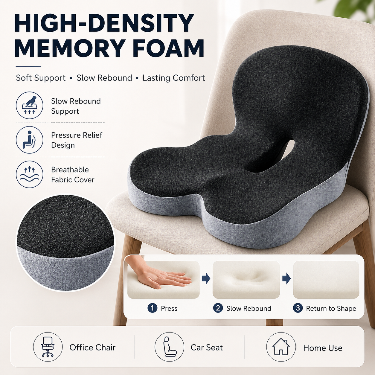 Sitting All Day? This Cushion Helps Relieve Back & Tailbone Pressure Instantly