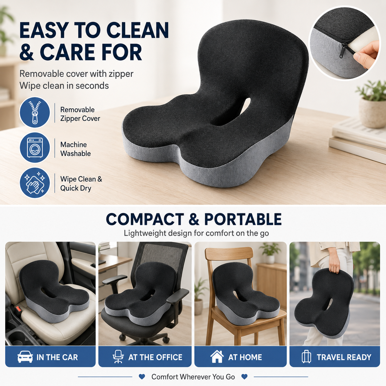 Sitting All Day? This Cushion Helps Relieve Back & Tailbone Pressure Instantly