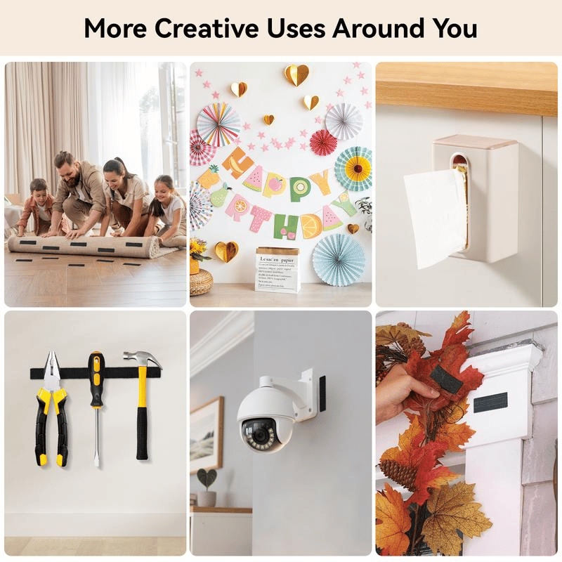 🛠️ Heavy-Duty Hook & Loop Adhesive Tape – Strong Double-Sided Sticky Mounting Strips-8YF7