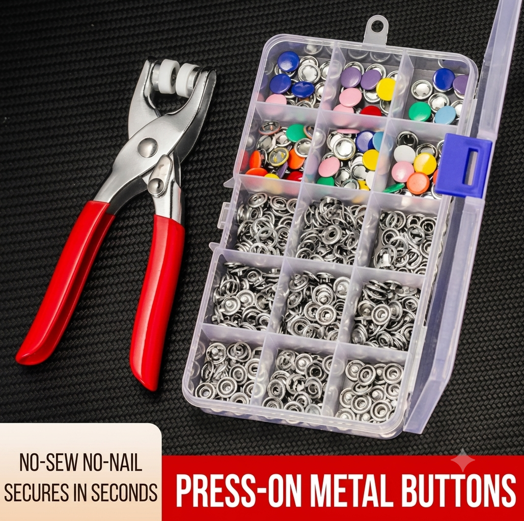 🔥Buy one get one free🔥5-Claw Metal Snap Buttons | Easy Press Kit for Clothes & DIY
