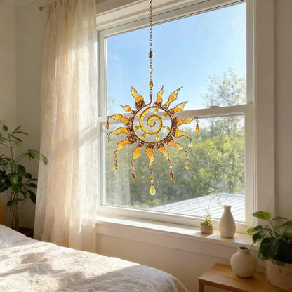 ☀️Sun Spiral Suncatcher – Handcrafted Bohemian Light Catcher