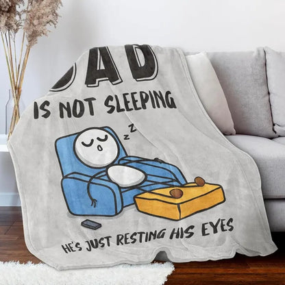 🔥Father's Day🔥Dad Is Not Sleeping Funny Flannel Blanket