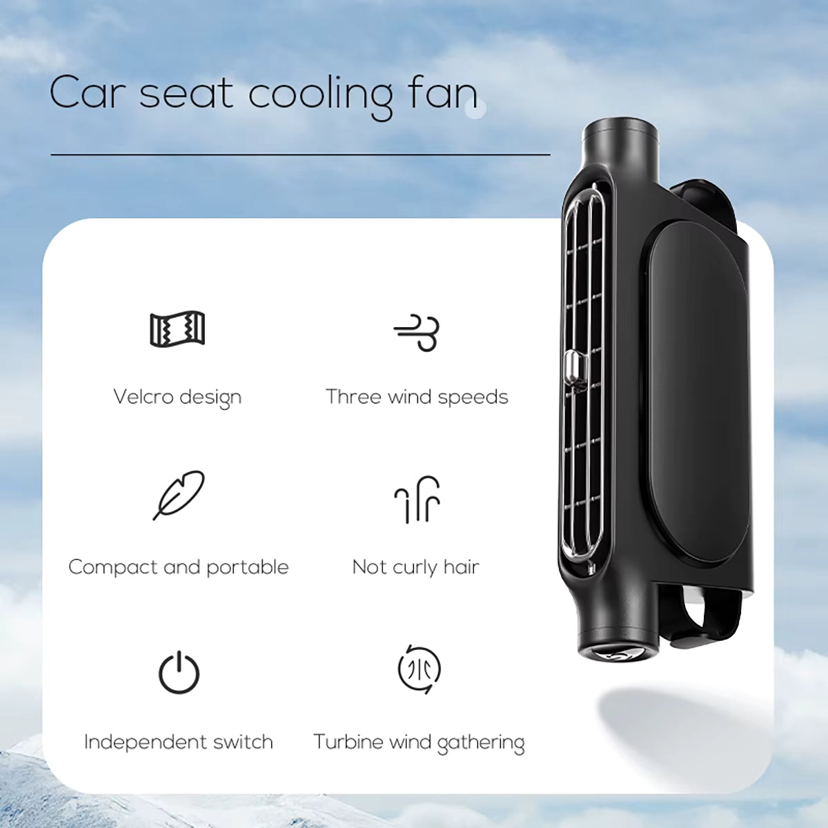 2026 Car Seat Fan Sunvisor Clip Fan
