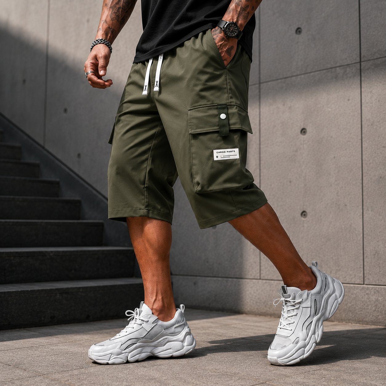 ⏳LAST DAY SALE 49% OFF !!📢Men's Casual Drawstring Capri Cargo Pants 🔥