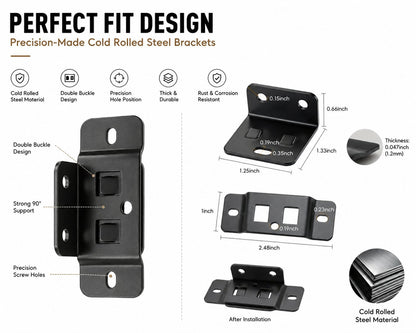 8-Pack Heavy-Duty Stainless Steel Corner Brackets – Quick Fitting L Shape Furniture Joint Braces with Screws