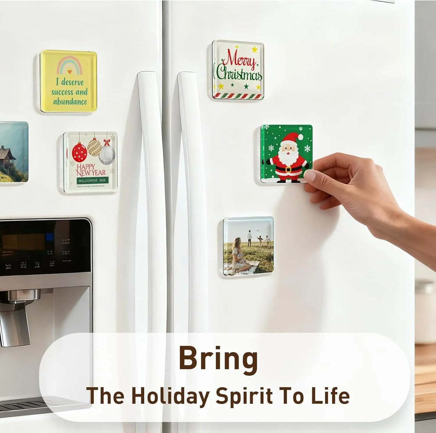 10 Pack  2" x 2" Clear Acrylic DIY Fridge Magnet Set with Adhesive Backing