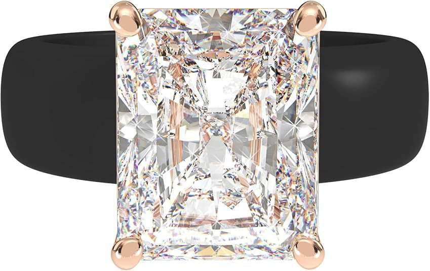 💍Renfit Silicone Ring – 10×8 mm Emerald Cut CZ | Patent-Pending Design - GlowStone Collection✨