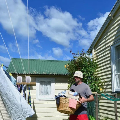 Invisible Retractable Clothesline with Dual Lines
