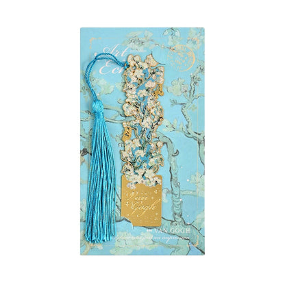 📚✨ 8-Piece Gold Metal Bookmark Set with Tassel – Van Gogh & Monet Inspired Gift for Book Lovers 🎨