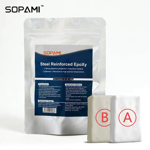 Steel Reinforced Epoxy Putty, Easy Operation, High Strength & Strong Adhesion, Excellent Restoration,
