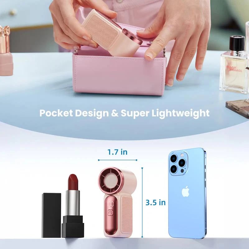 🥳2026 HOT SALE🥳💞❄️ ! Turbo Handheld Fan, 6 speeds, LED display. 3000mAh battery 🌬️✨