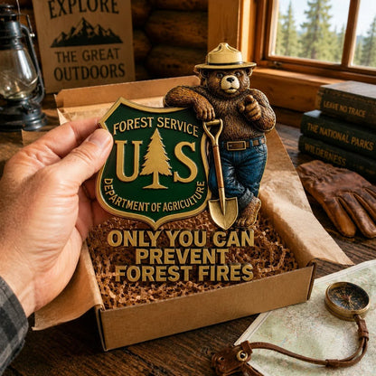🔥HOT SALE 48% OFF🐻🚗USFS Bear Only You Can Prevent Wildfires Car Emblem Metal Badge🌲✨