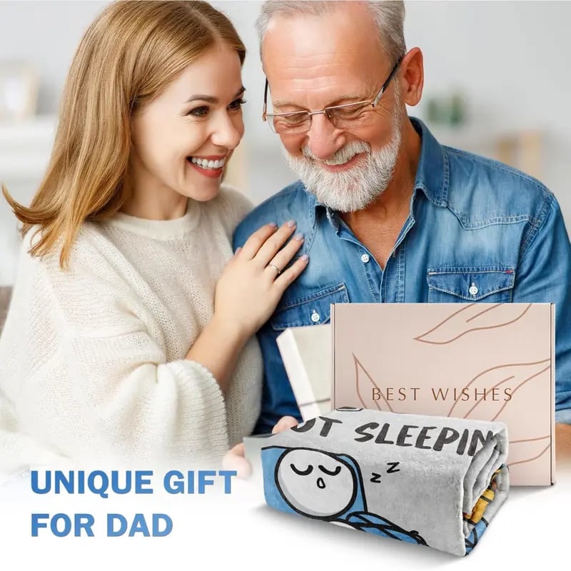 🔥Father's Day🔥Dad Is Not Sleeping Funny Flannel Blanket