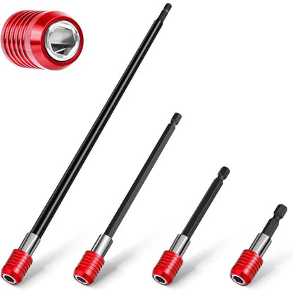 🔥LAST DAY 49% OFF - 🛠️Drill Bit Extension 2/4/6/12'', Magnetic Bit Holder 4 Pcs, Drill Extension Bit Holder 1/4'' Hex