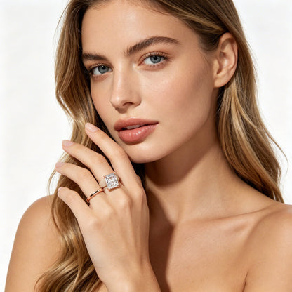 💍Renfit Silicone Ring – 10×8 mm Emerald Cut CZ | Patent-Pending Design - GlowStone Collection✨