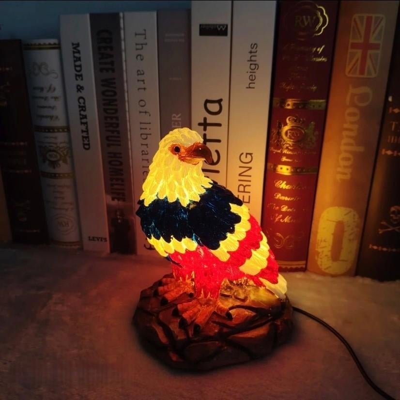 ⚡️Independence Day 🦅🌙U.S. 250th Eagle Stained Glass Table Lamp✨