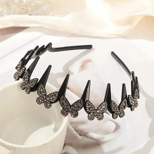 Wavy Crystal Headband Set, Plain Unisex Hair Accessory
