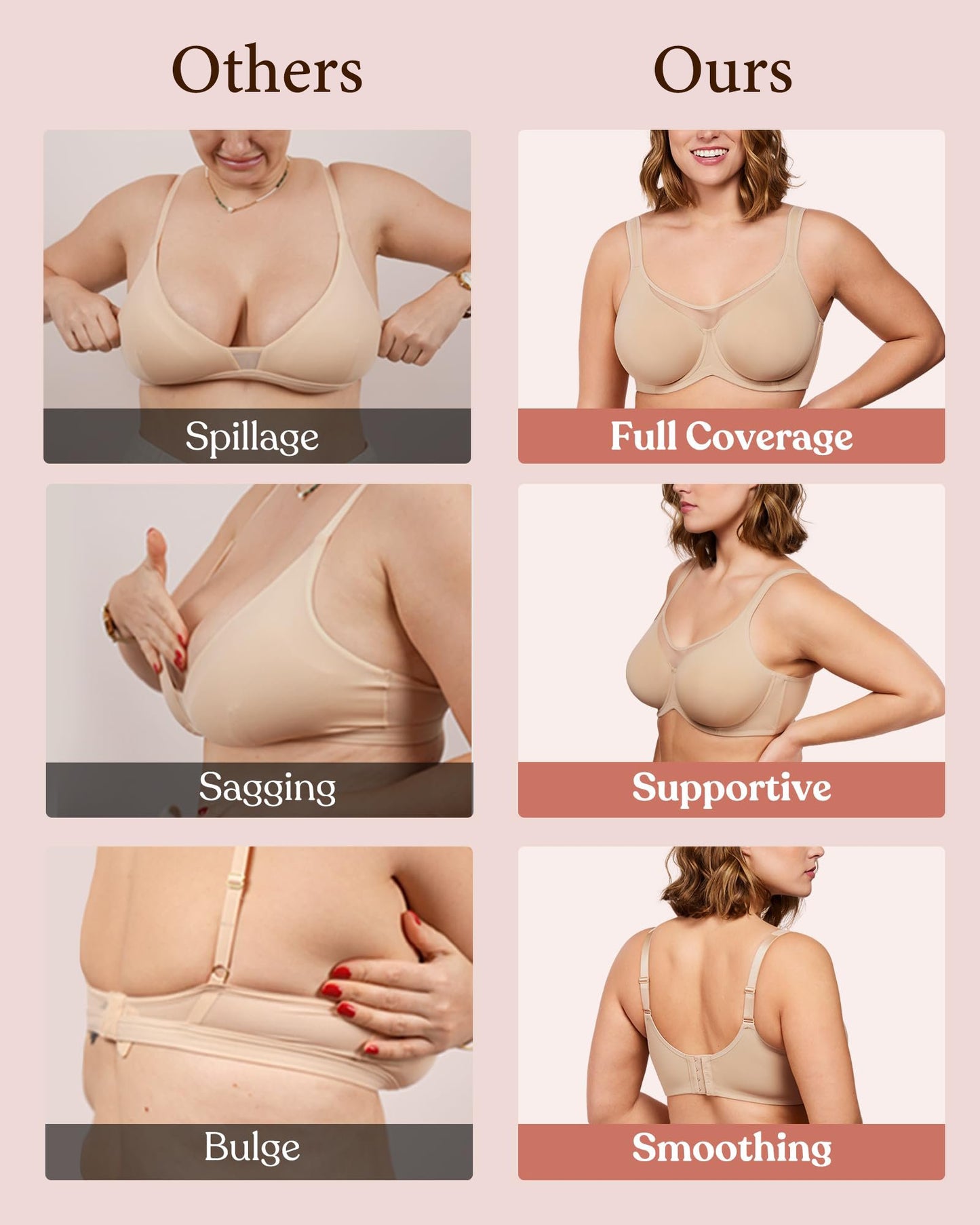 💐Women's Elegant Sheer Full Coverage Minimizer Bra ✨ Plus Size for Large Busts | No Digging, No Spillage & Ultra Comfy