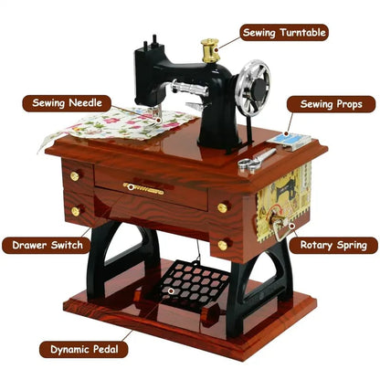 43% OFF Vintage Mini Sewing Machine Music Box
