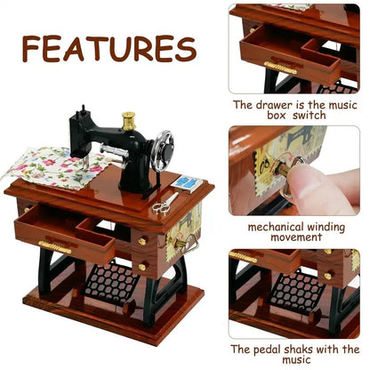 43% OFF Vintage Mini Sewing Machine Music Box