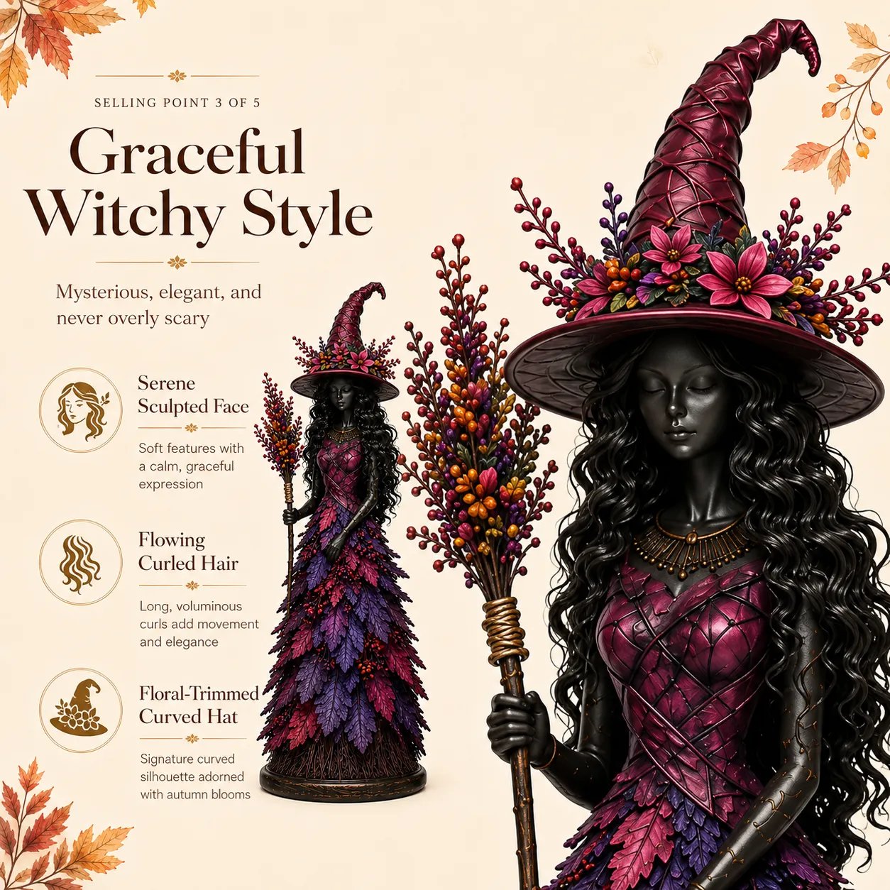 🔥🧙Enchanted Autumn Witch Figurine (✨2026 Limited Edition)