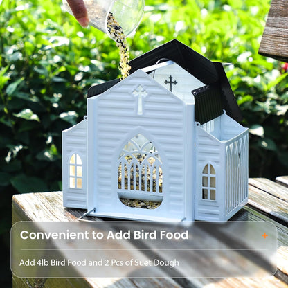 🔥✝️Church-Shaped Metal Solar Bird Feeder(✨Same as in the video)