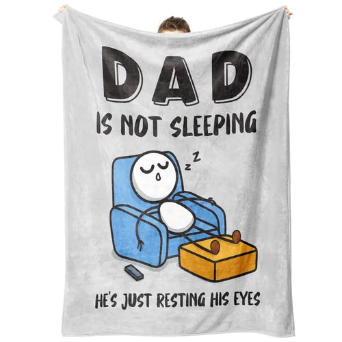 🔥Father's Day🔥Dad Is Not Sleeping Funny Flannel Blanket
