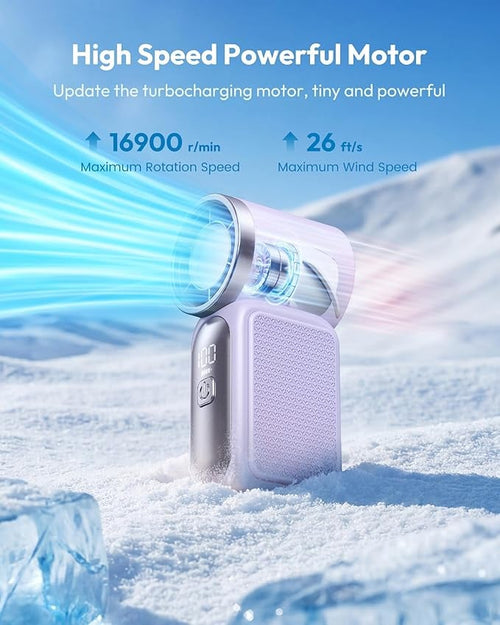 🥳2026 HOT SALE🥳💞❄️ ! Turbo Handheld Fan, 6 speeds, LED display. 3000mAh battery 🌬️✨
