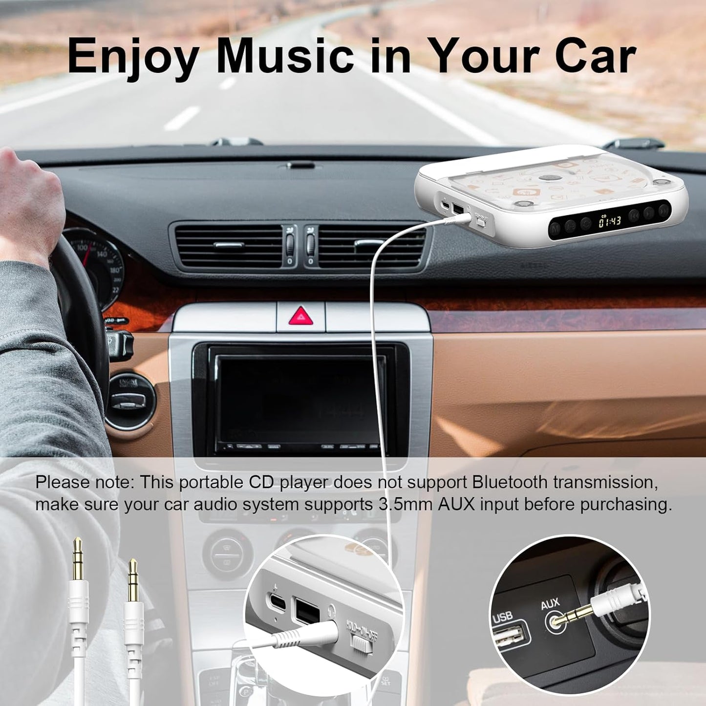 Portable Bluetooth CD Player