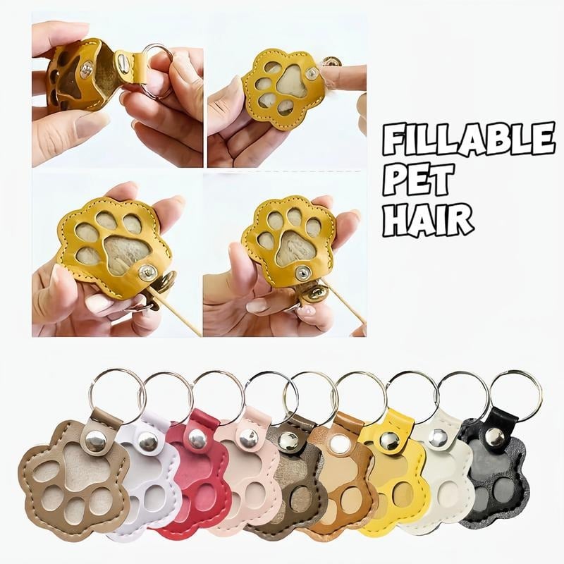 🐾Pet Paw Shaped Leather Keychain