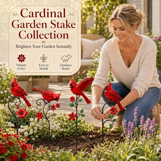 🐦 Red Cardinal Garden Stake Decoration