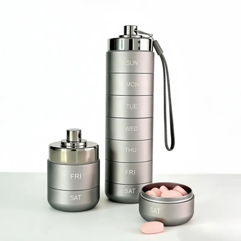 💊 Metal Travel Pill Organizer