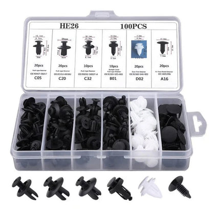 Expansion Screw Clips Set for Automobiles Mudguard Leaf Plates Door Panel Clips(100 PCS)