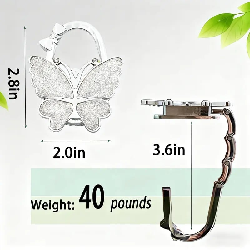 Butterfly Foldable Handbag Hook – Stylish, Portable & Non-Slip Bag Hanger