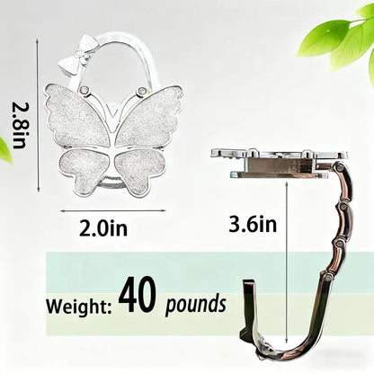 Butterfly Foldable Handbag Hook – Stylish, Portable & Non-Slip Bag Hanger