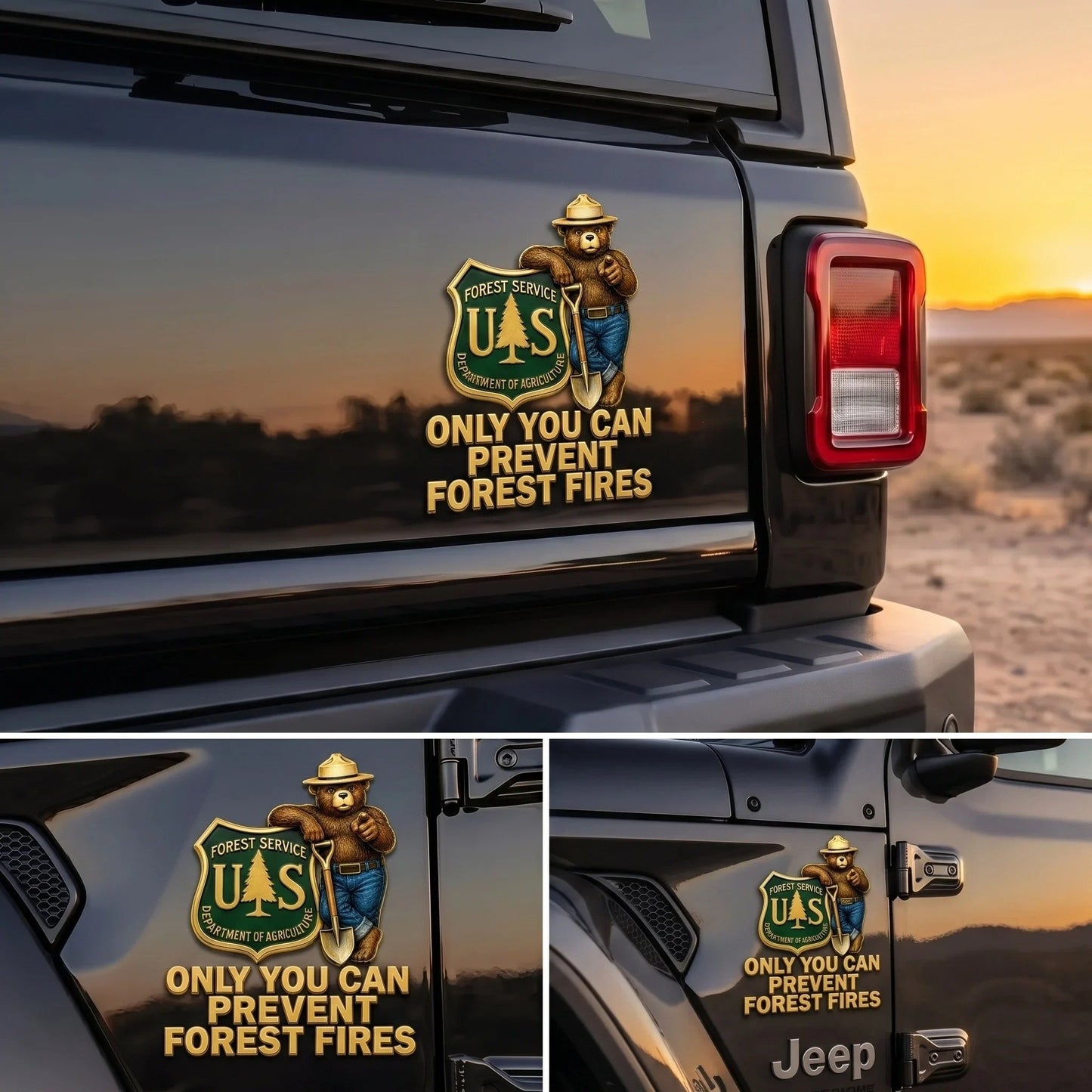 🔥HOT SALE 48% OFF🐻🚗USFS Bear Only You Can Prevent Wildfires Car Emblem Metal Badge🌲✨