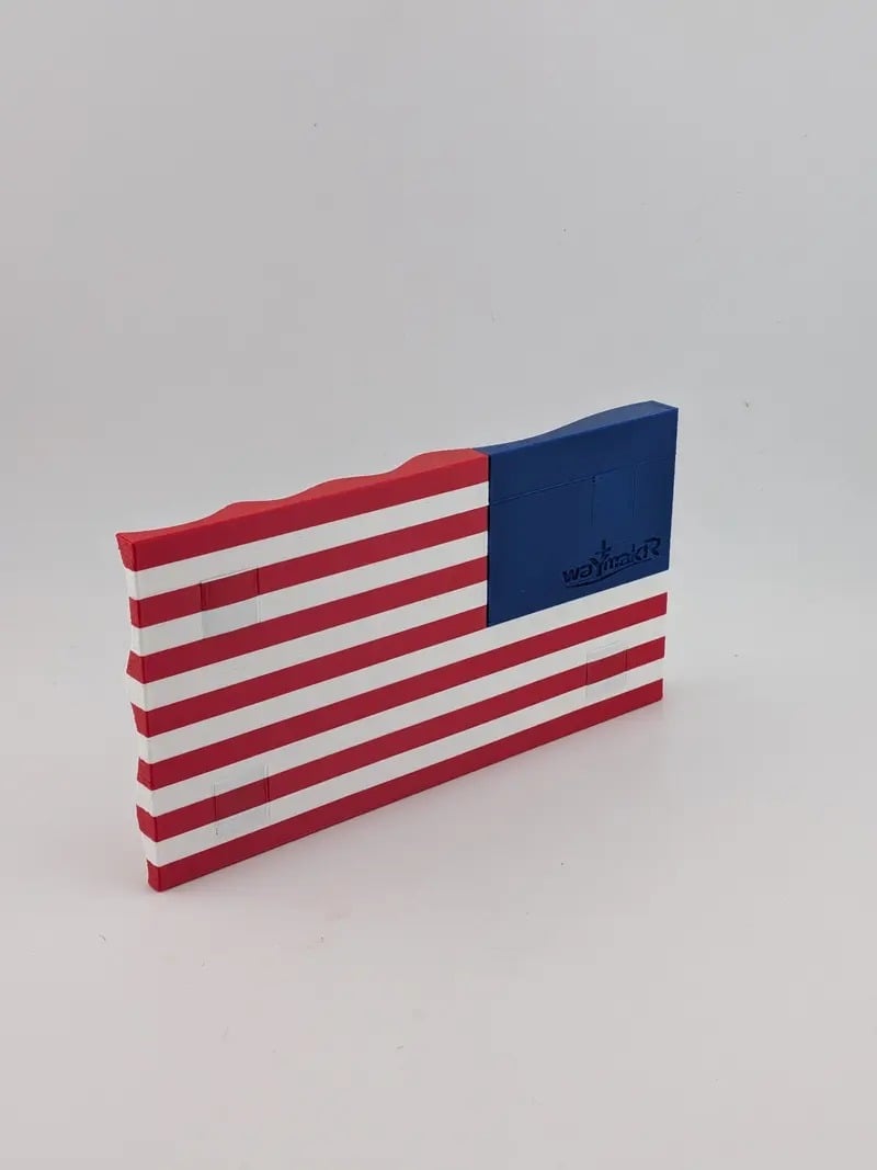 5.5" USA 250th Anniversary Articulated Waving Flag with Internal Magnets