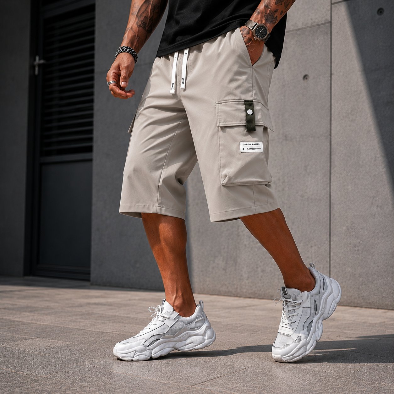 ⏳LAST DAY SALE 49% OFF !!📢Men's Casual Drawstring Capri Cargo Pants 🔥
