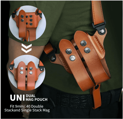 Tactical concealed carry leather shoulder bag