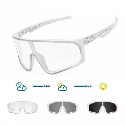 Unisex Photochromic Cycling Sunglasses - Windproof for Road Bike, Day and Night Outdoor Sports Use