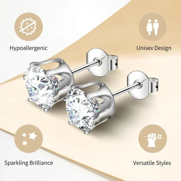 🎁💎Classic Stud Earrings Set Lightweight Hypoallergenic Everyday Shine Confidence