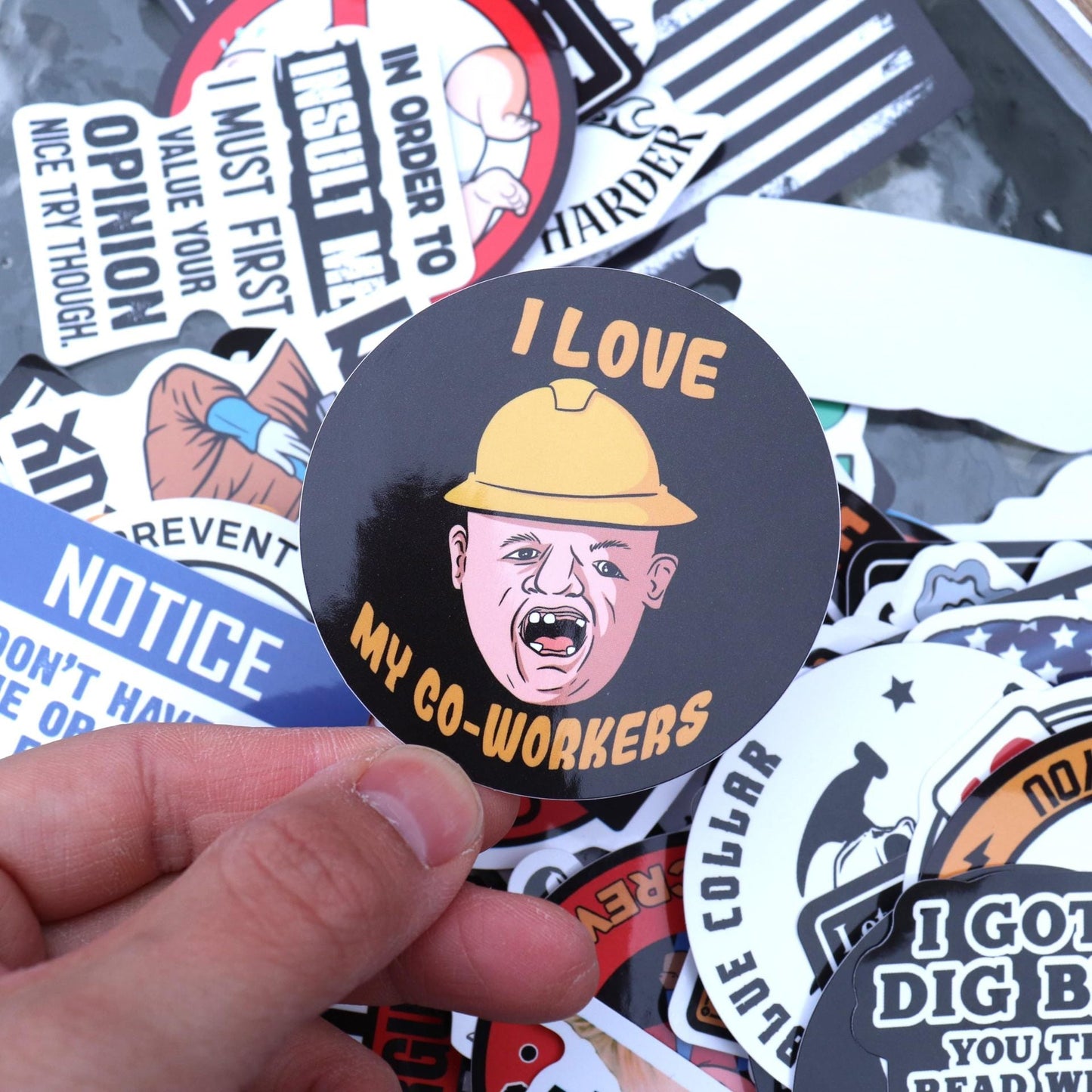 🔥🔥150Pcs Blue Collar Funny Stickers 👷‍♂️