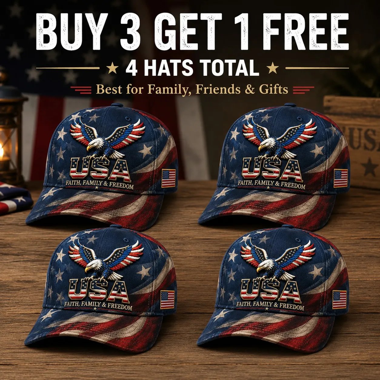 🔥Father's Day 49% OFF - 🇺🇸✨USA Faith, Family & Freedom Cap - Embroidered Edition🧢(Breathable & Lightweight Comfort & Unisex Fit)