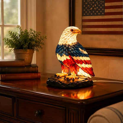 ⚡️Independence Day 🦅🌙U.S. 250th Eagle Stained Glass Table Lamp✨